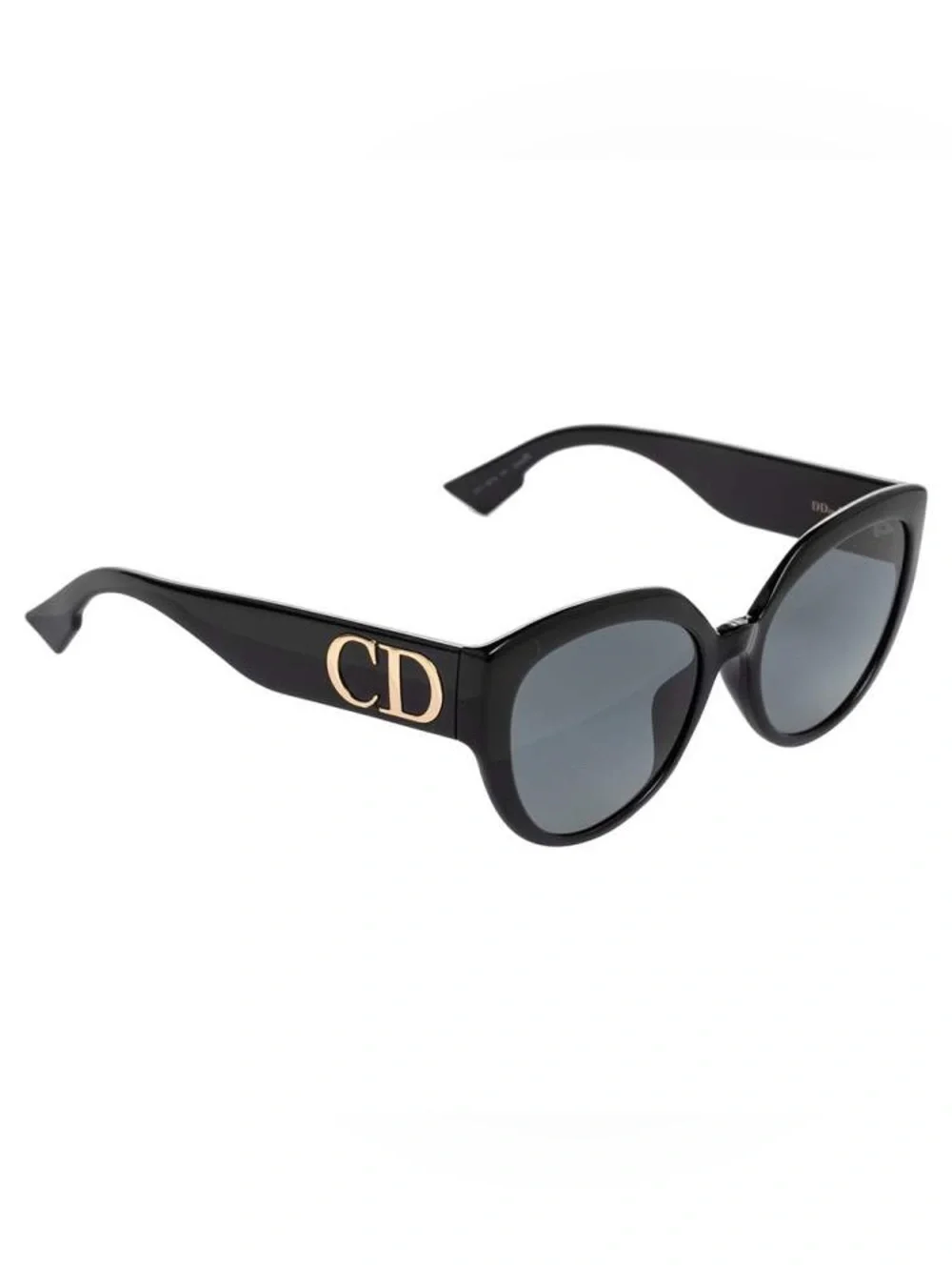 Dior Black Cat-Eye Sunglasses with Gold CD Logo